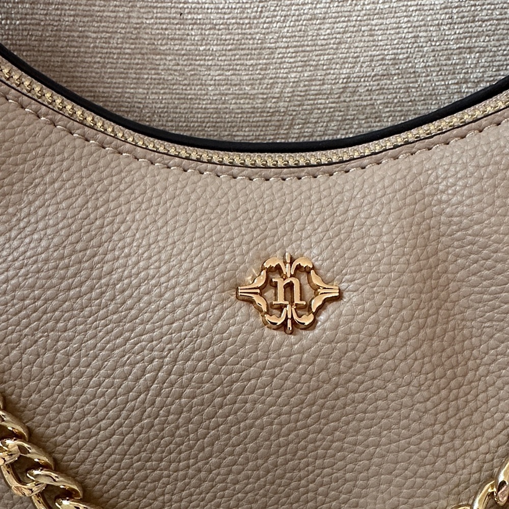 Nanette Lepore Beige Shoulder Bag with Gold Chain - Picture 4 of 11